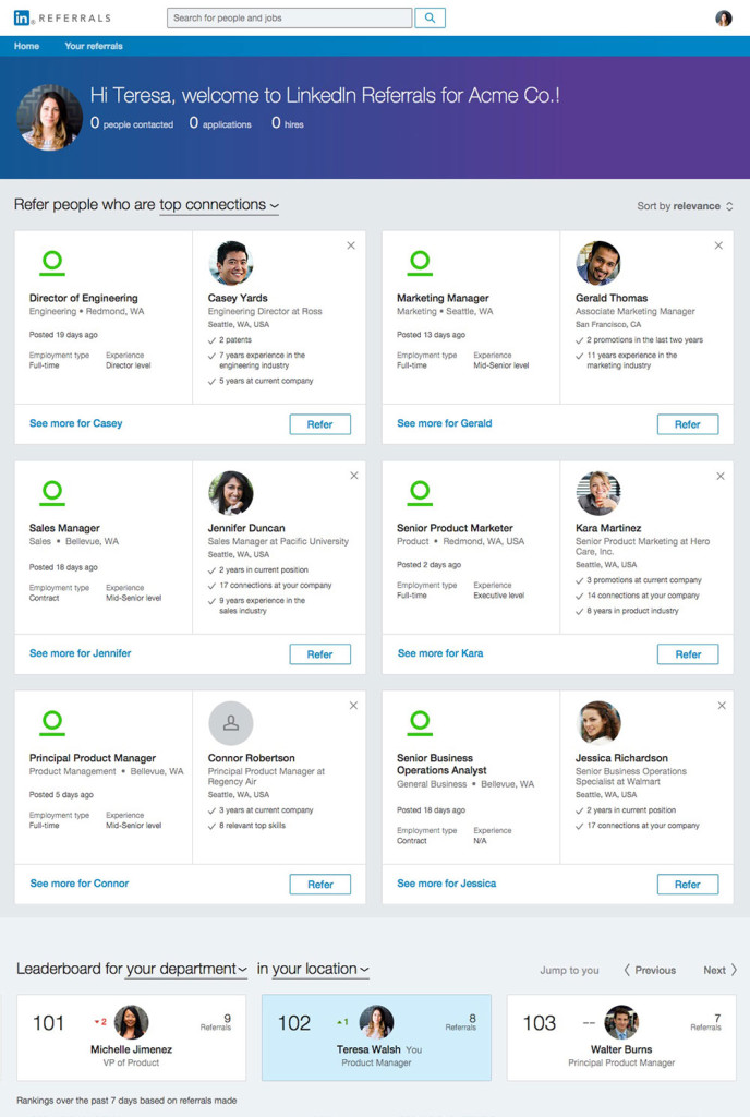 LinkedIn Referrals Employee Recommendations