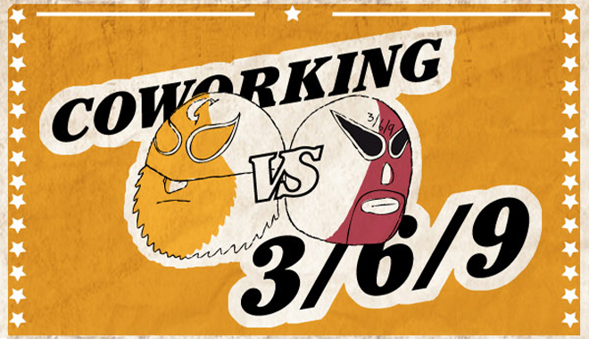 Combat de lucha libre entre coworking et 3/6/9