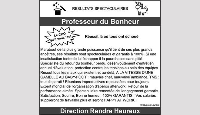 Petite annonce professeur du bonheur